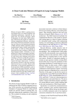 A Closer Look into Mixture-of-Experts in Large Language Models