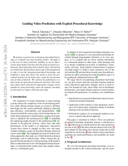 Guiding Video Prediction with Explicit Procedural Knowledge
