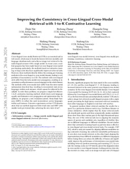 Improving the Consistency in Cross-Lingual Cross-Modal Retrieval with
  1-to-K Contrastive Learning