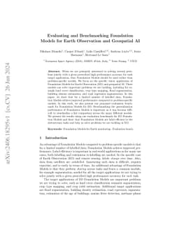 Evaluating and Benchmarking Foundation Models for Earth Observation and
  Geospatial AI
