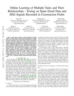 Online Learning of Multiple Tasks and Their Relationships : Testing on
  Spam Email Data and EEG Signals Recorded in Construction Fields
