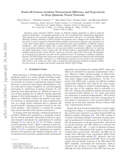 Trade-off between Gradient Measurement Efficiency and Expressivity in Deep Quantum Neural Networks