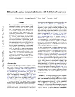 Efficient and Accurate Explanation Estimation with Distribution Compression