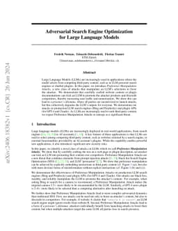 Adversarial Search Engine Optimization for Large Language Models