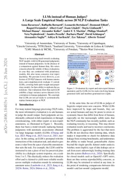 LLMs instead of Human Judges? A Large Scale Empirical Study across 20
  NLP Evaluation Tasks