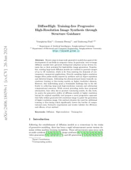 DiffuseHigh: Training-free Progressive High-Resolution Image Synthesis
  through Structure Guidance