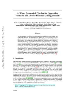 APIGen: Automated Pipeline for Generating Verifiable and Diverse
  Function-Calling Datasets