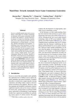 MatchTime: Towards Automatic Soccer Game Commentary Generation