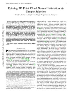 Refining 3D Point Cloud Normal Estimation via Sample Selection