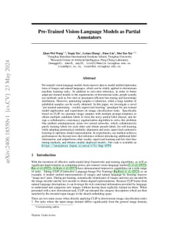 Pre-Trained Vision-Language Models as Partial Annotators