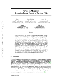 Revision Matters: Generative Design Guided by Revision Edits