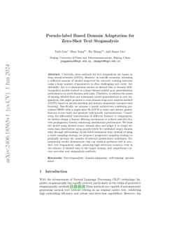 Pseudo-label Based Domain Adaptation for Zero-Shot Text Steganalysis