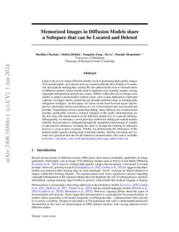 Memorized Images in Diffusion Models share a Subspace that can be
  Located and Deleted