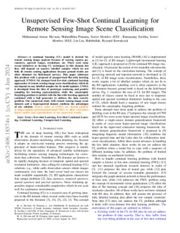 Unsupervised Few-Shot Continual Learning for Remote Sensing Image Scene
  Classification