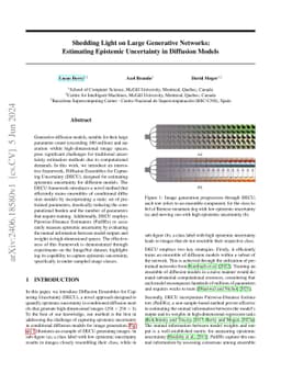 Shedding Light on Large Generative Networks: Estimating Epistemic
  Uncertainty in Diffusion Models