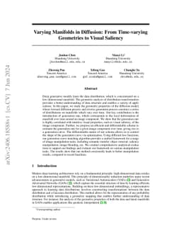 Varying Manifolds in Diffusion: From Time-varying Geometries to Visual
  Saliency