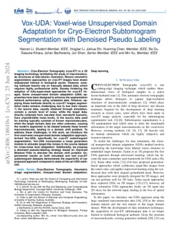 Vox-UDA: Voxel-wise Unsupervised Domain Adaptation for Cryo-Electron
  Subtomogram Segmentation with Denoised Pseudo Labeling