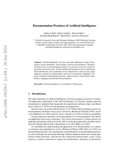 Documentation Practices of Artificial Intelligence