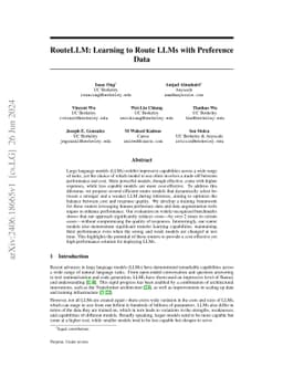 RouteLLM: Learning to Route LLMs with Preference Data