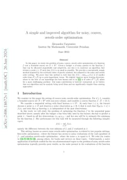 A simple and improved algorithm for noisy, convex, zeroth-order
  optimisation