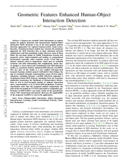 Geometric Features Enhanced Human-Object Interaction Detection