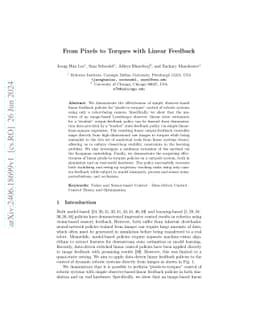 From Pixels to Torques with Linear Feedback