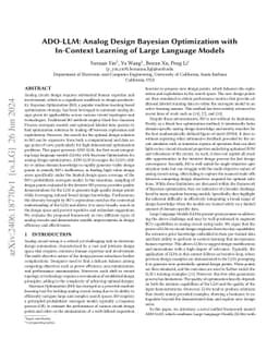 ADO-LLM: Analog Design Bayesian Optimization with In-Context Learning of Large Language Models
