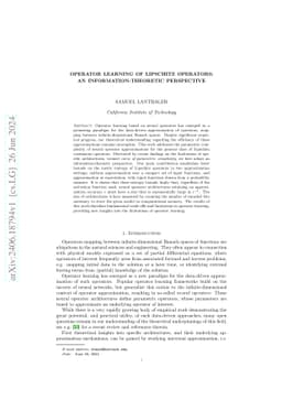 Operator Learning of Lipschitz Operators: An Information-Theoretic
  Perspective