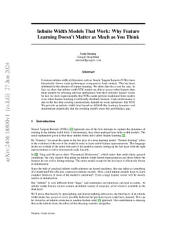 Infinite Width Models That Work: Why Feature Learning Doesn't Matter as
  Much as You Think