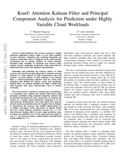 Ksurf: Attention Kalman Filter and Principal Component Analysis for
  Prediction under Highly Variable Cloud Workloads