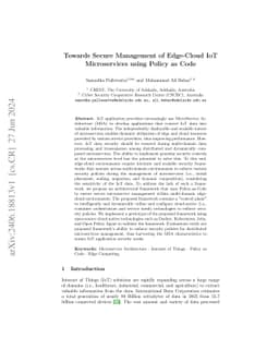 Towards Secure Management of Edge-Cloud IoT Microservices using Policy
  as Code