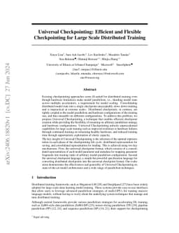Universal Checkpointing: Efficient and Flexible Checkpointing for Large
  Scale Distributed Training