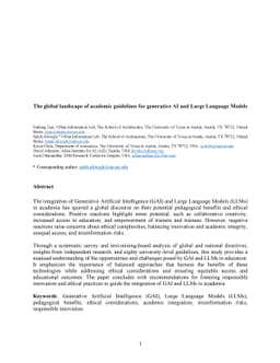 The global landscape of academic guidelines for generative AI and Large Language Models