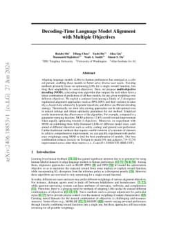 Decoding-Time Language Model Alignment with Multiple Objectives