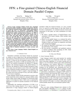 FFN: a Fine-grained Chinese-English Financial Domain Parallel Corpus