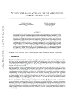 Autoencoder based approach for the mitigation of spurious correlations