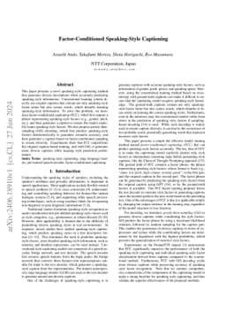 Factor-Conditioned Speaking-Style Captioning