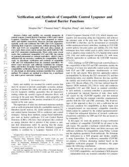 Verification and Synthesis of Compatible Control Lyapunov and Control
  Barrier Functions