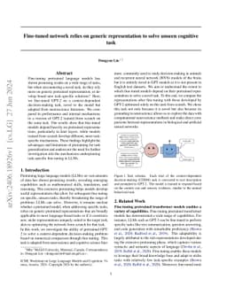 Fine-tuned network relies on generic representation to solve unseen
  cognitive task