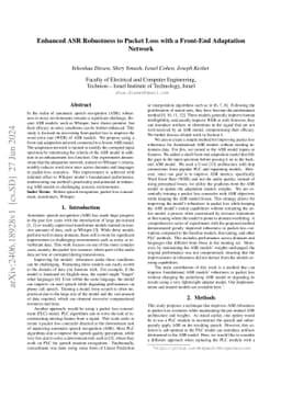 Enhanced ASR Robustness to Packet Loss with a Front-End Adaptation
  Network