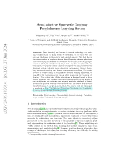 Semi-adaptive Synergetic Two-way Pseudoinverse Learning System
