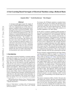 A Fast Learning-Based Surrogate of Electrical Machines using a Reduced
  Basis
