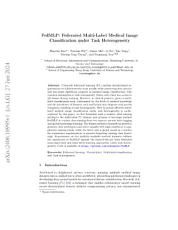 FedMLP: Federated Multi-Label Medical Image Classification under Task
  Heterogeneity