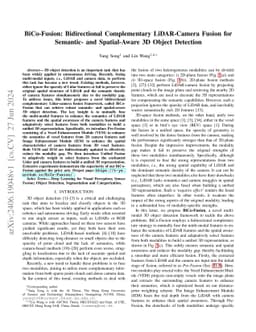 BiCo-Fusion: Bidirectional Complementary LiDAR-Camera Fusion for
  Semantic- and Spatial-Aware 3D Object Detection