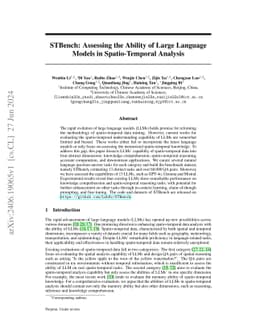 STBench: Assessing the Ability of Large Language Models in
  Spatio-Temporal Analysis