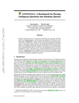 AMBROSIA: A Benchmark for Parsing Ambiguous Questions into Database
  Queries