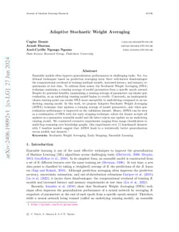 Adaptive Stochastic Weight Averaging