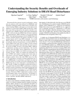 Understanding the Security Benefits and Overheads of Emerging Industry
  Solutions to DRAM Read Disturbance