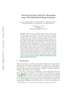 Towards Learning Abductive Reasoning using VSA Distributed
  Representations