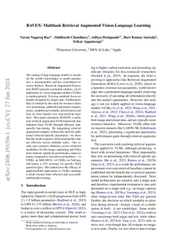 RAVEN: Multitask Retrieval Augmented Vision-Language Learning